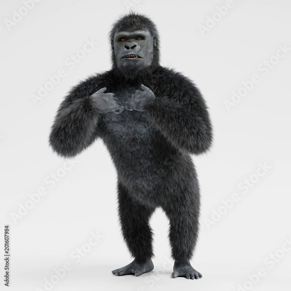 Fototapeta Realistic 3d Render of Gorilla