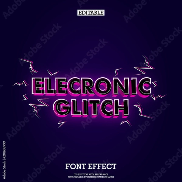 Fototapeta Modern Music Headline Font Tittle With Glitch Effect