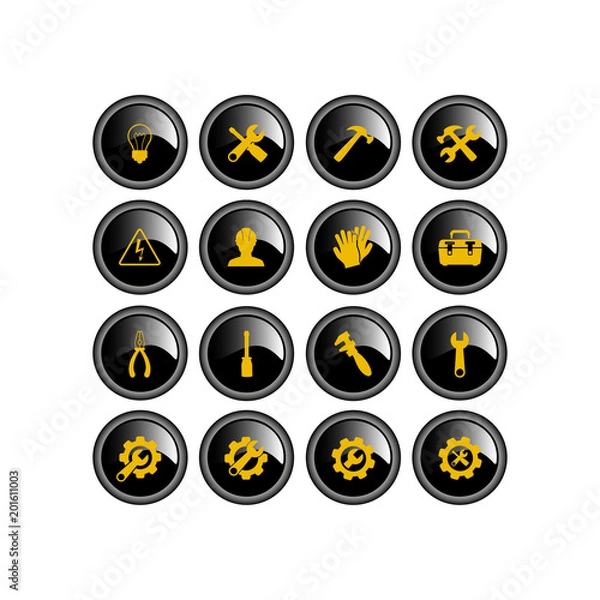 Fototapeta Tools icon. Flat vector icon set