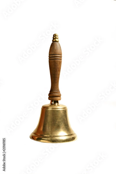 Obraz Gold Hand bell with the wooden handle