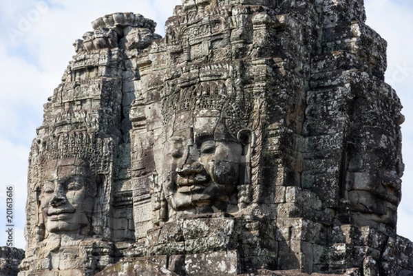 Obraz Faces of Bayon temple in Angkor Thom at Siemreap, Cambodia.