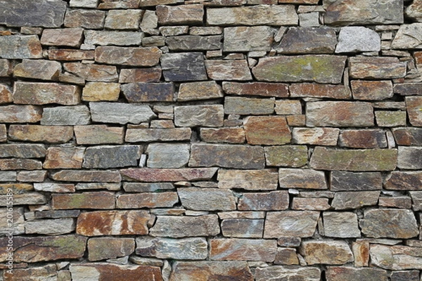 Obraz Stacked stone wall background