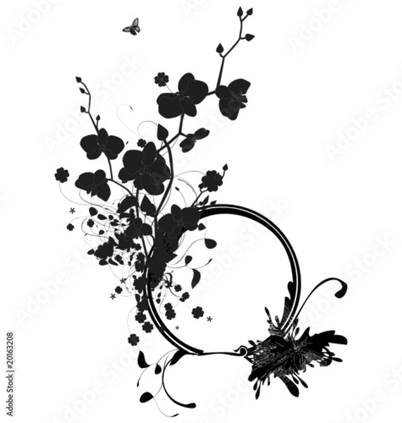 Obraz Decorative banner design with orchid