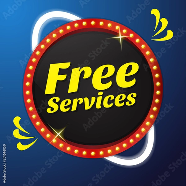 Obraz Free Services Vector Icon Button Design 