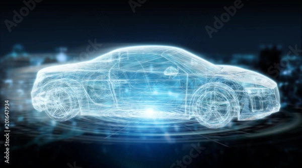 Obraz Modern digital smart car interface 3D rendering