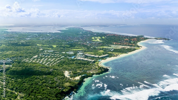 Fototapeta Famous Nusa Dua beach with turquoise water