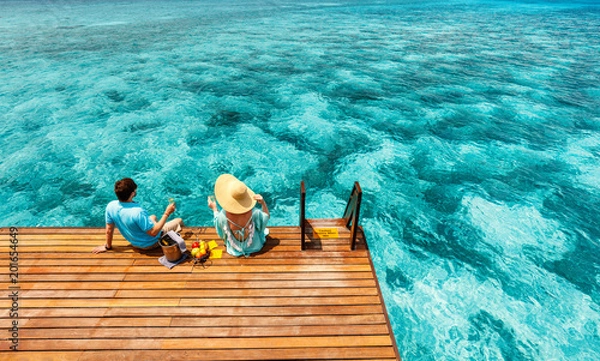 Obraz Para w tropikalnym kurorcie