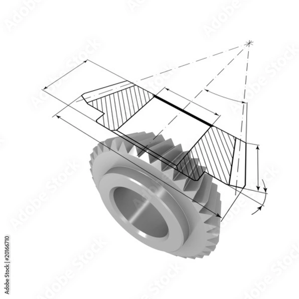Obraz Gear and drawing