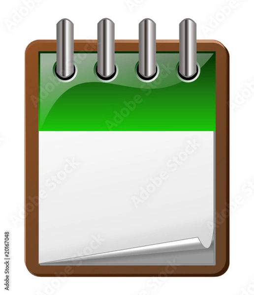 Fototapeta icone agenda vert