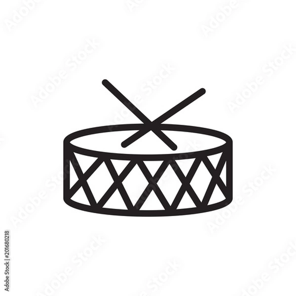 Fototapeta drum outline vector icon. Modern simple isolated sign. Pixel perfect vector illustration for logo, website, mobile app and other designs