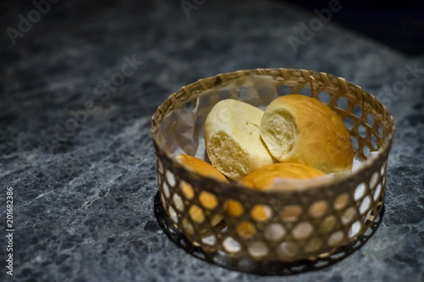 Obraz Dinner with bread on basket