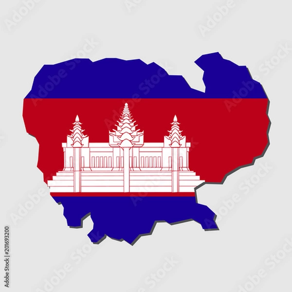 Obraz Cambodia Map Flag