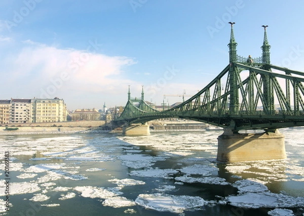 Obraz Budapest, ice drift on the Danube