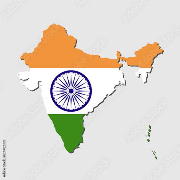 Obraz India Map Flag,India Map with Flag Vector