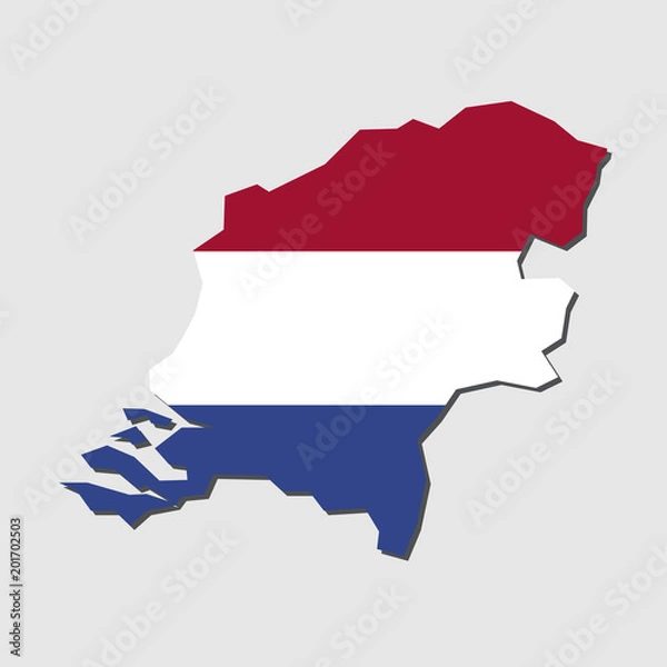 Obraz Netherlands Map Flag,Netherlands Map with Flag Vector