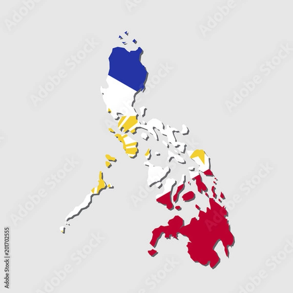 Obraz Philippines Map Flag,Philippines Map with Flag Vector