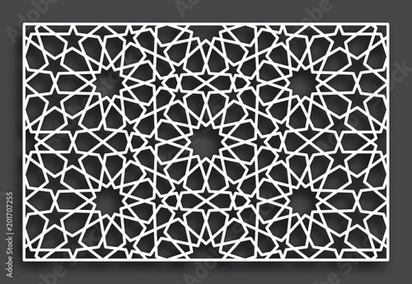 Obraz Decorative pattern for laser cutting. Vector oriental style ornament.