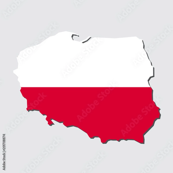 Obraz Poland Map Flag,Poland Map with Flag Vector