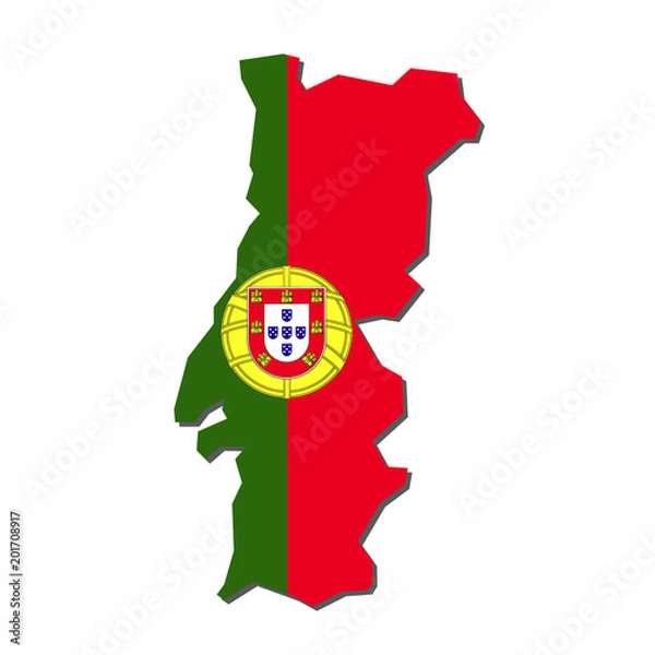 Obraz Portugal Map Flag,Portugal Map with Flag Vector
