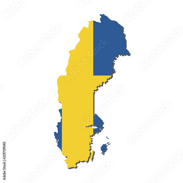 Obraz Sweden Map Flag,Sweden Map with Flag Vector