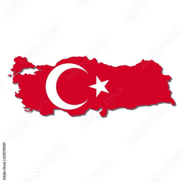 Obraz Turkey Map Flag,Turkey Map with Flag Vector