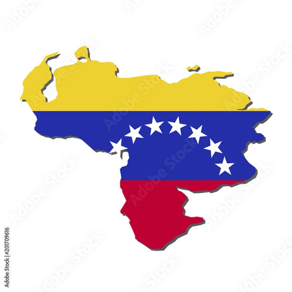 Obraz Venezuela Map Flag,Venezuela Map with Flag Vector