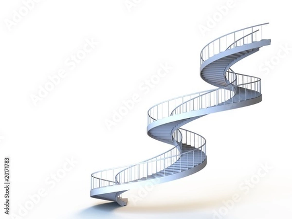 Fototapeta Spiral strairs isolated