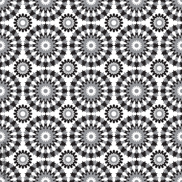 Fototapeta Seamless African pattern black and white