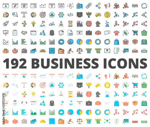 Obraz Business icon vector colored flat