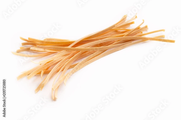 Fototapeta Fresh raw homemade Italian pasta isolated