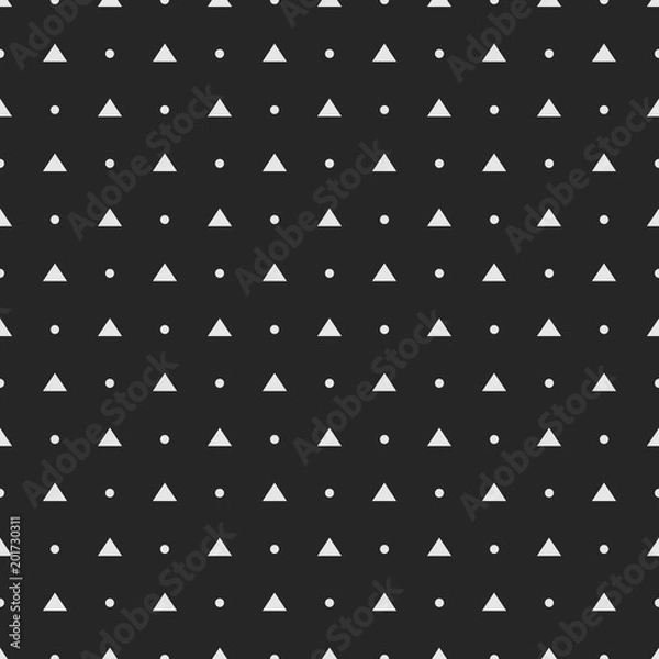 Fototapeta Vector seamless pattern. Simple polka dots and triangles shapes.
