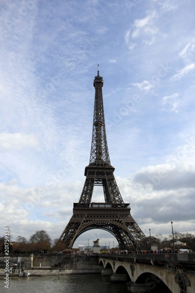 Fototapeta Эйфелева башня в Париже, вид с площади Трокадеро