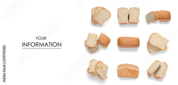 Fototapeta Set wheat bread slice pattern