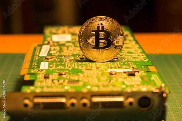 Obraz Bitcoin mining graphic card