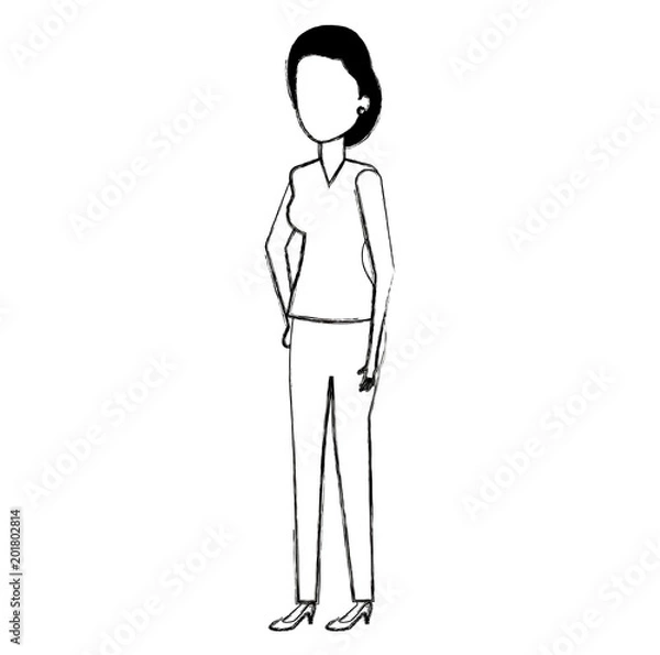Obraz businesswoman avatar character icon vector illustration design