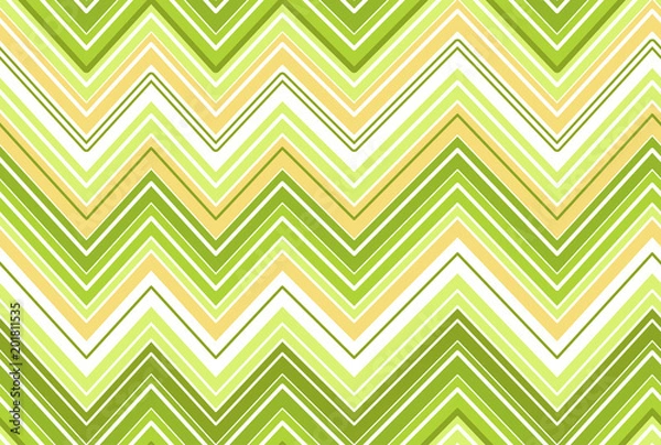 Fototapeta Zig zag seamless pattern. Abstract tide background in green pattern. Vector simple bright texture