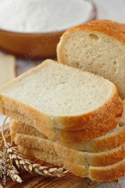 Fototapeta Pokrojony biały chleb