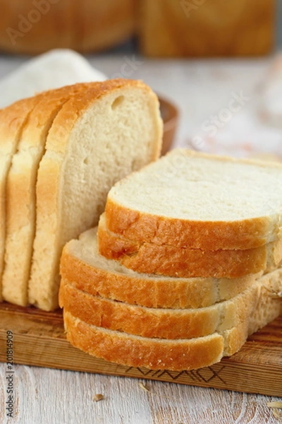 Fototapeta Sliced white bread