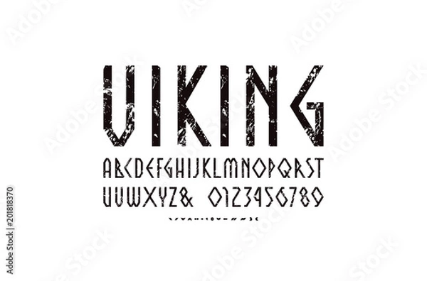 Obraz Decorative geometric narrow sans serif font