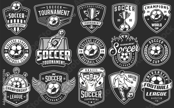 Fototapeta Set of soccer emblems