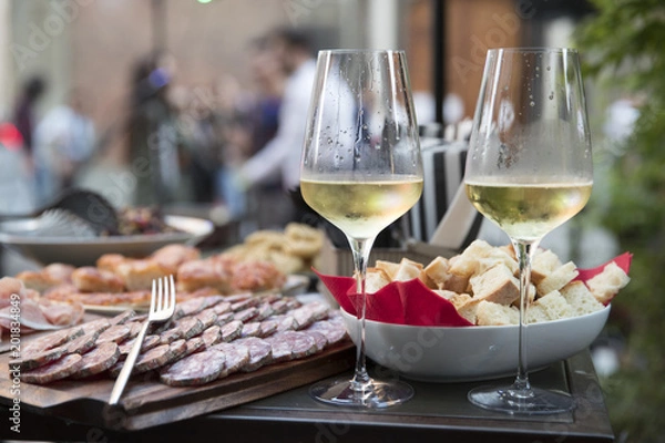 Obraz prosecco on a buffet