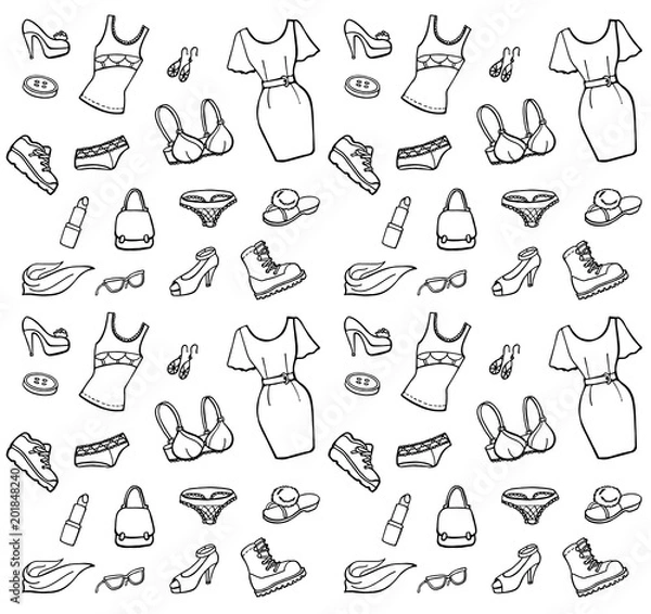 Obraz Background with a fashion icons