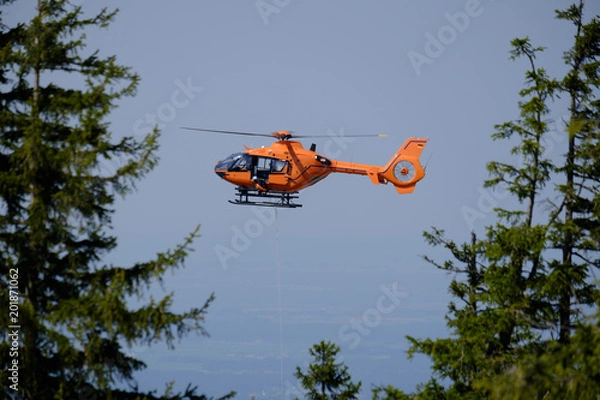 Fototapeta Mountain rescue helicopter
