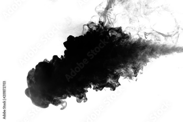 Obraz Black smoke on white background