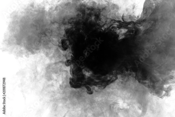 Obraz Black smoke on white background