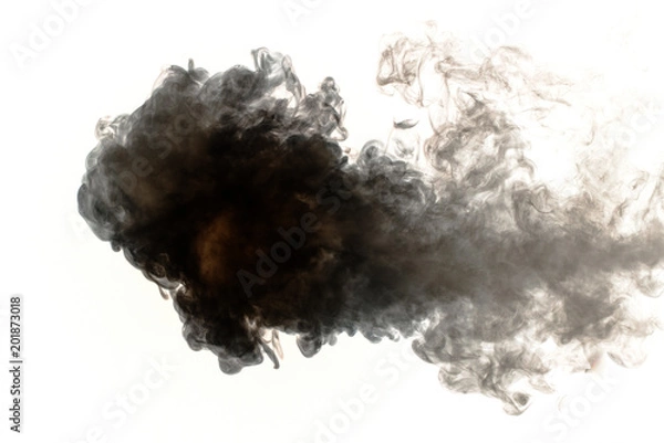 Obraz Black smoke on white background