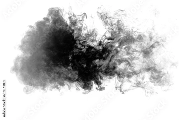 Obraz Black smoke on white background