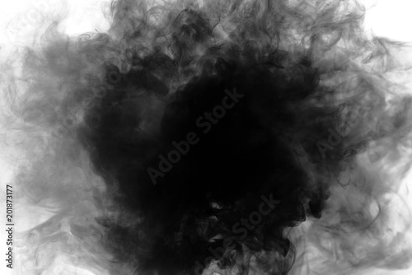 Obraz Black smoke on white background