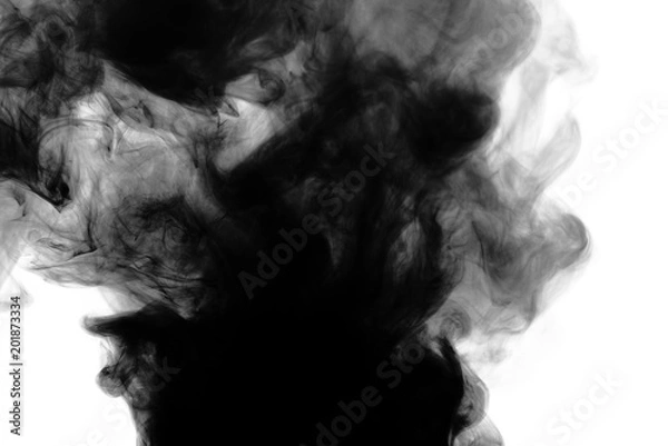 Obraz Black smoke on white background