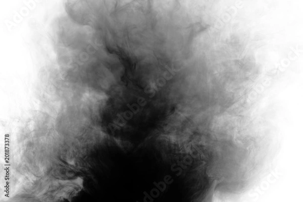 Obraz Black smoke on white background